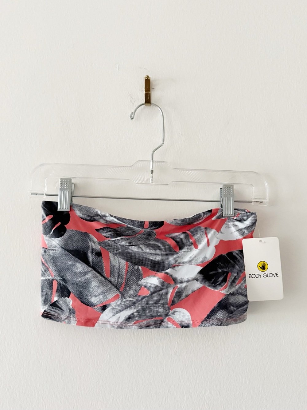 NEW Body Glove Coral Palm Print Tube Strapless Bikini Swim Top Size Small (S)